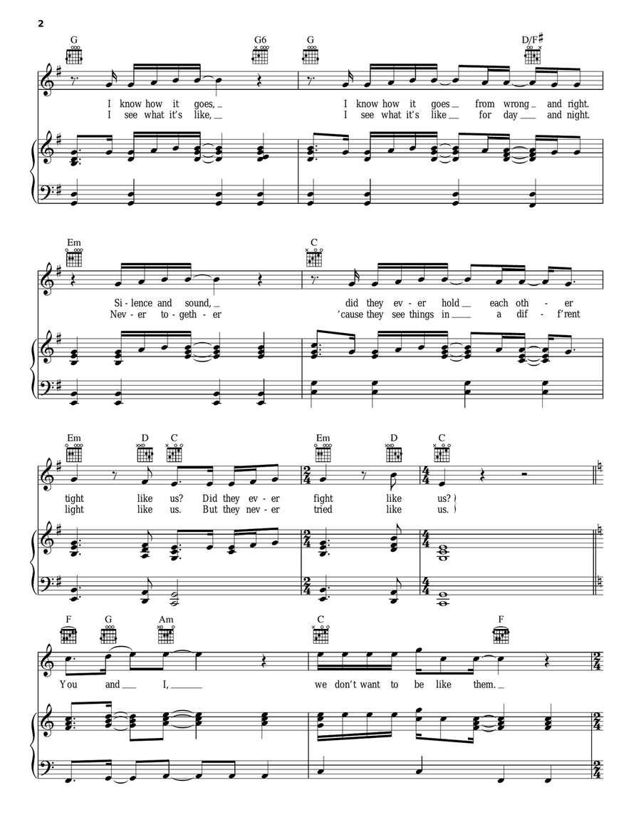 You & I Acoustic Guitar scores gallery preview page 2