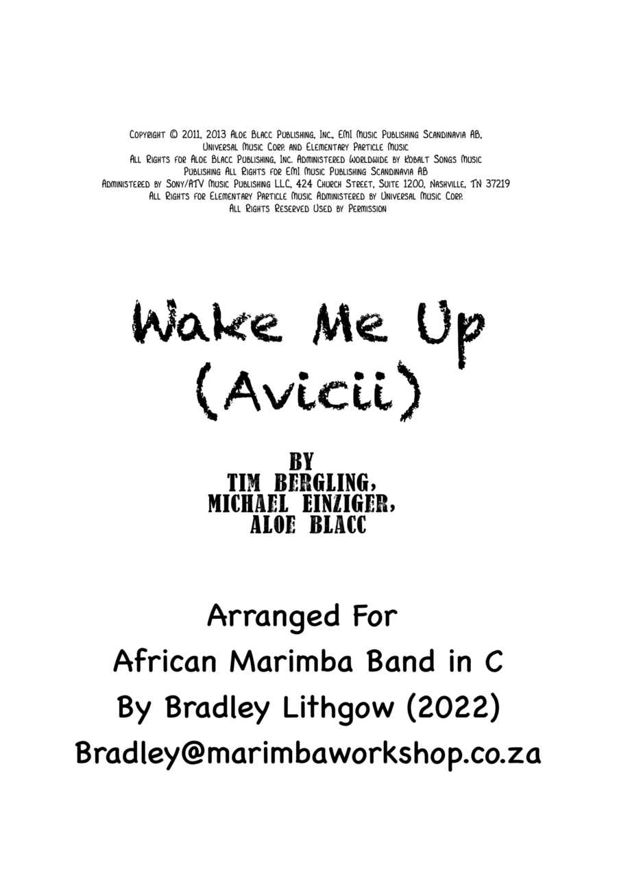 Wake Me Up - Score Only Wake Me Up - Score Only Percussion Ensemble scores gallery preview page 1