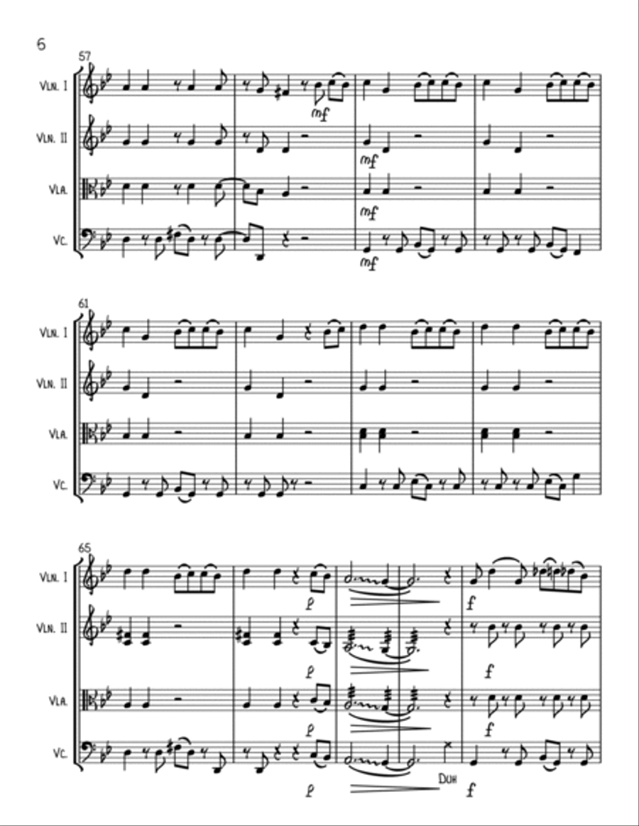 Bad Guy String Quartet scores gallery preview page 6