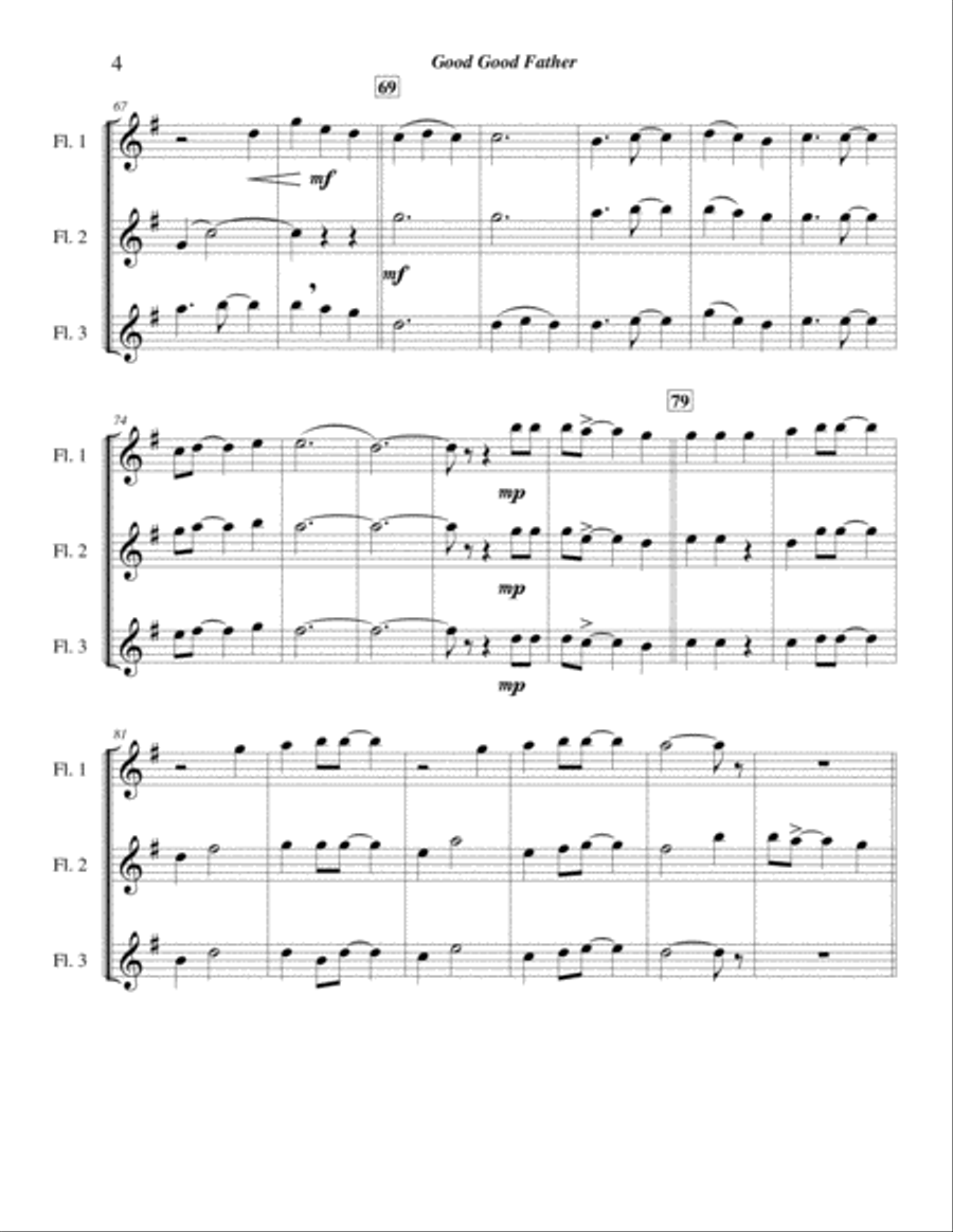 Good Good Father Flute Solo scores gallery preview page 5