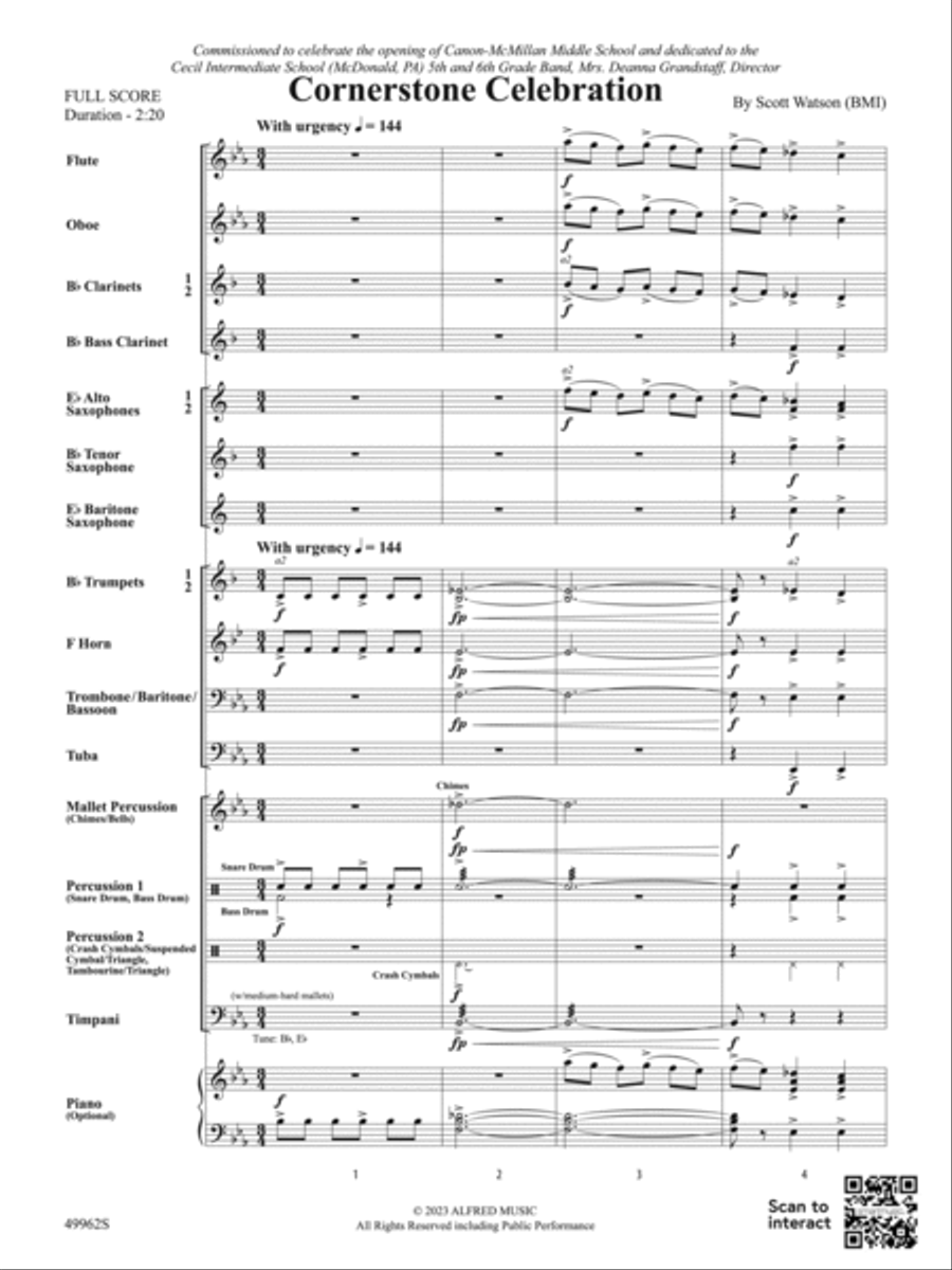 Cornerstone Celebration: Score Concert Band scores gallery preview page 3
