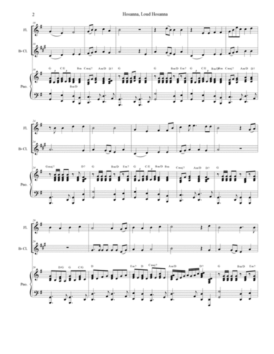 Hosanna, Loud Hosanna (Duet for Flute and Bb-Clarinet - Piano accompaniment) image number null