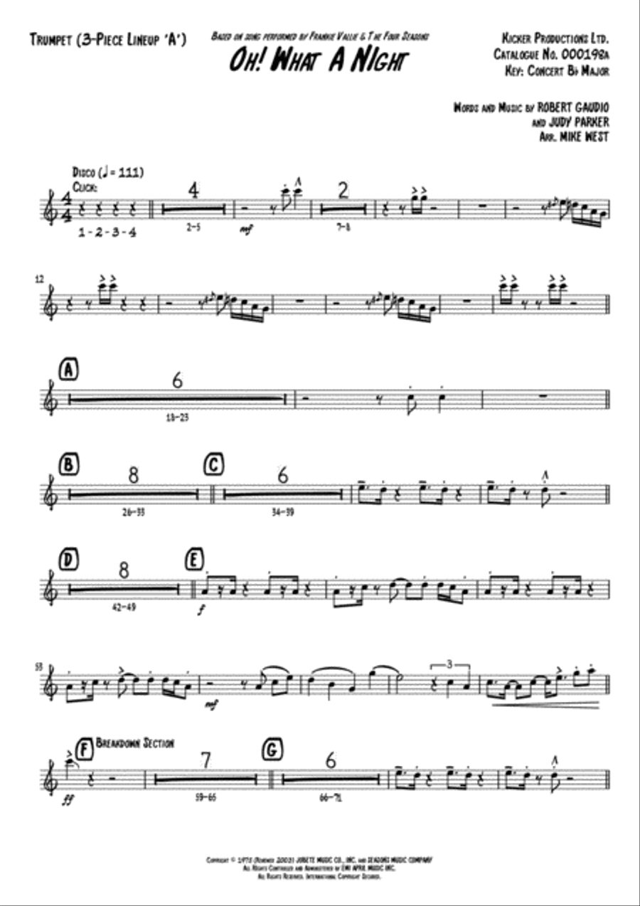 December 1963 (oh, What A Night) Small Ensemble scores gallery preview page 2