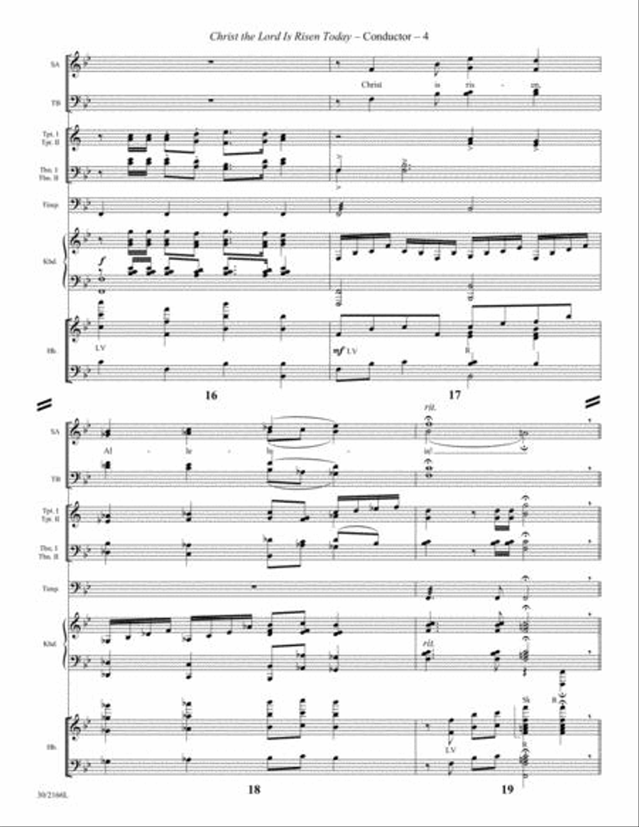 Christ the Lord Is Risen Today - Brass and Timpani Score/Parts Choir scores gallery preview page 5