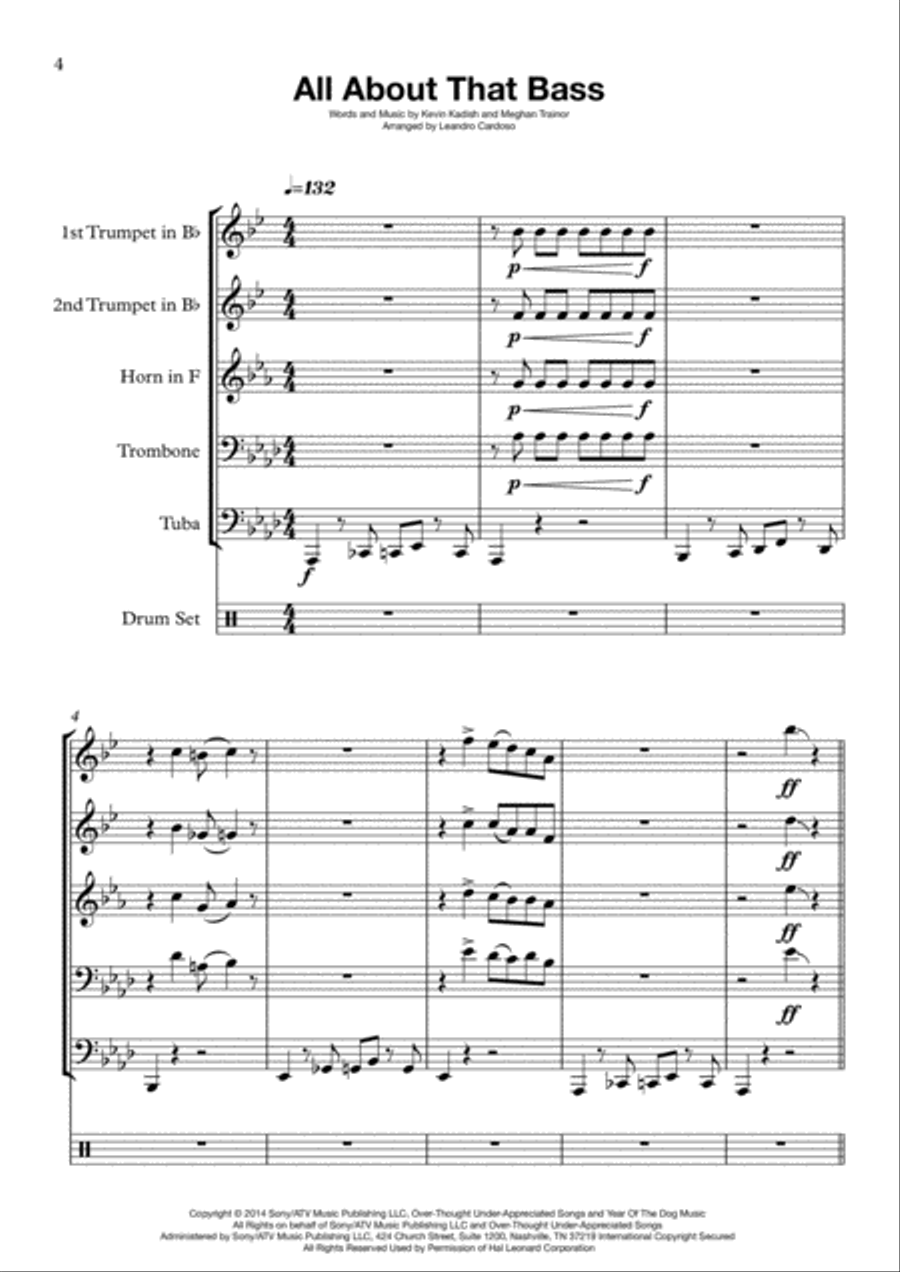 All About That Bass Small Ensemble scores gallery preview page 4