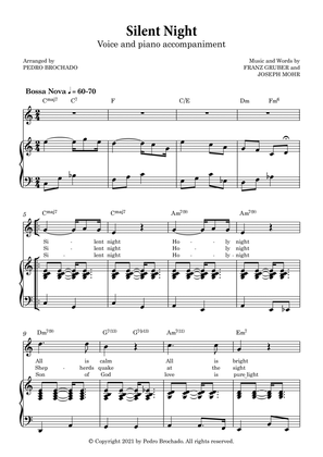 Silent Night in Bossa Nova - For Voice and Piano (in C) v3