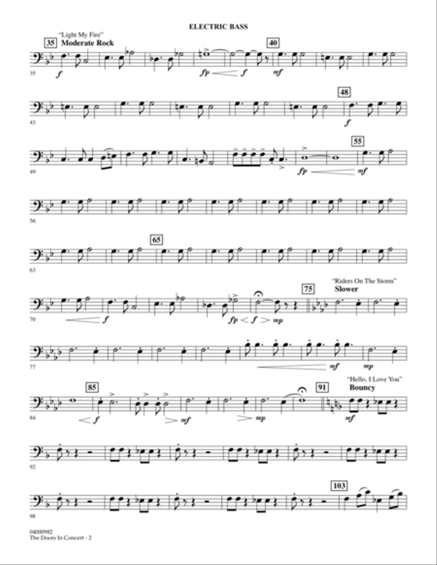 The Doors in Concert (arr. Paul Murtha) - Electric Bass Bass Guitar scores gallery preview page 2
