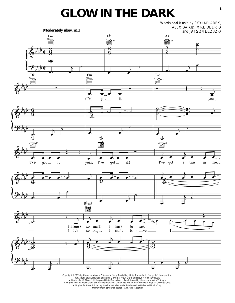 Glow In The Dark Acoustic Guitar scores gallery preview page 1
