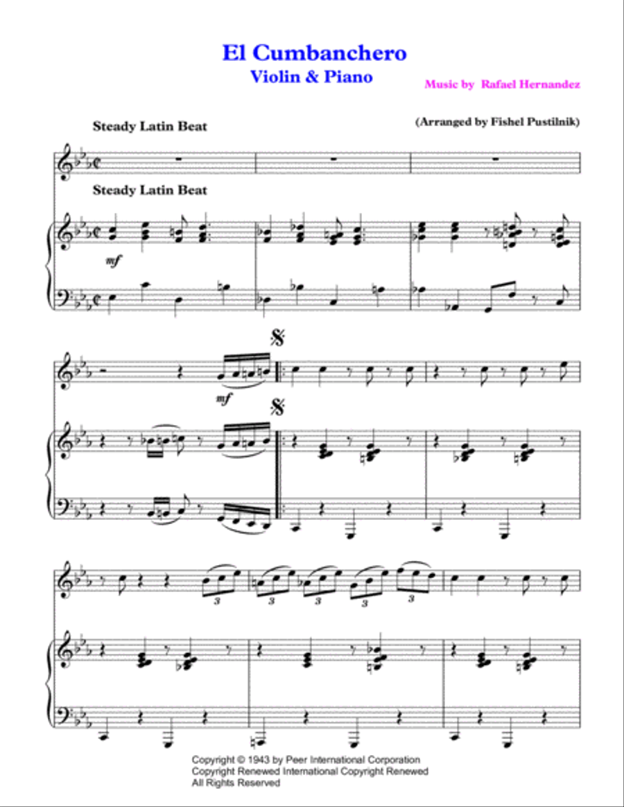 El Cumbanchero Violin Solo scores gallery preview page 2