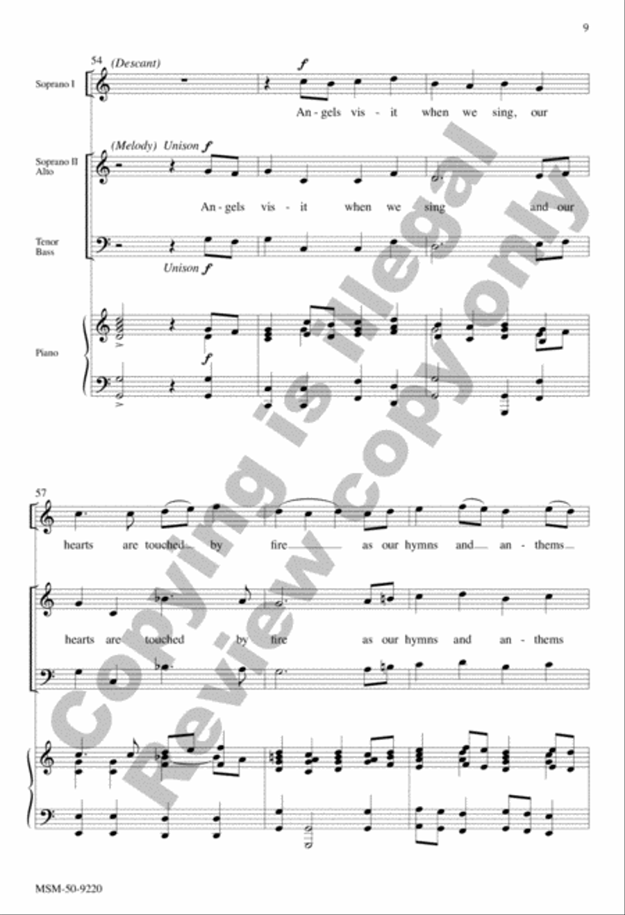 Angels Visit When We Sing 4-Part scores gallery preview page 9