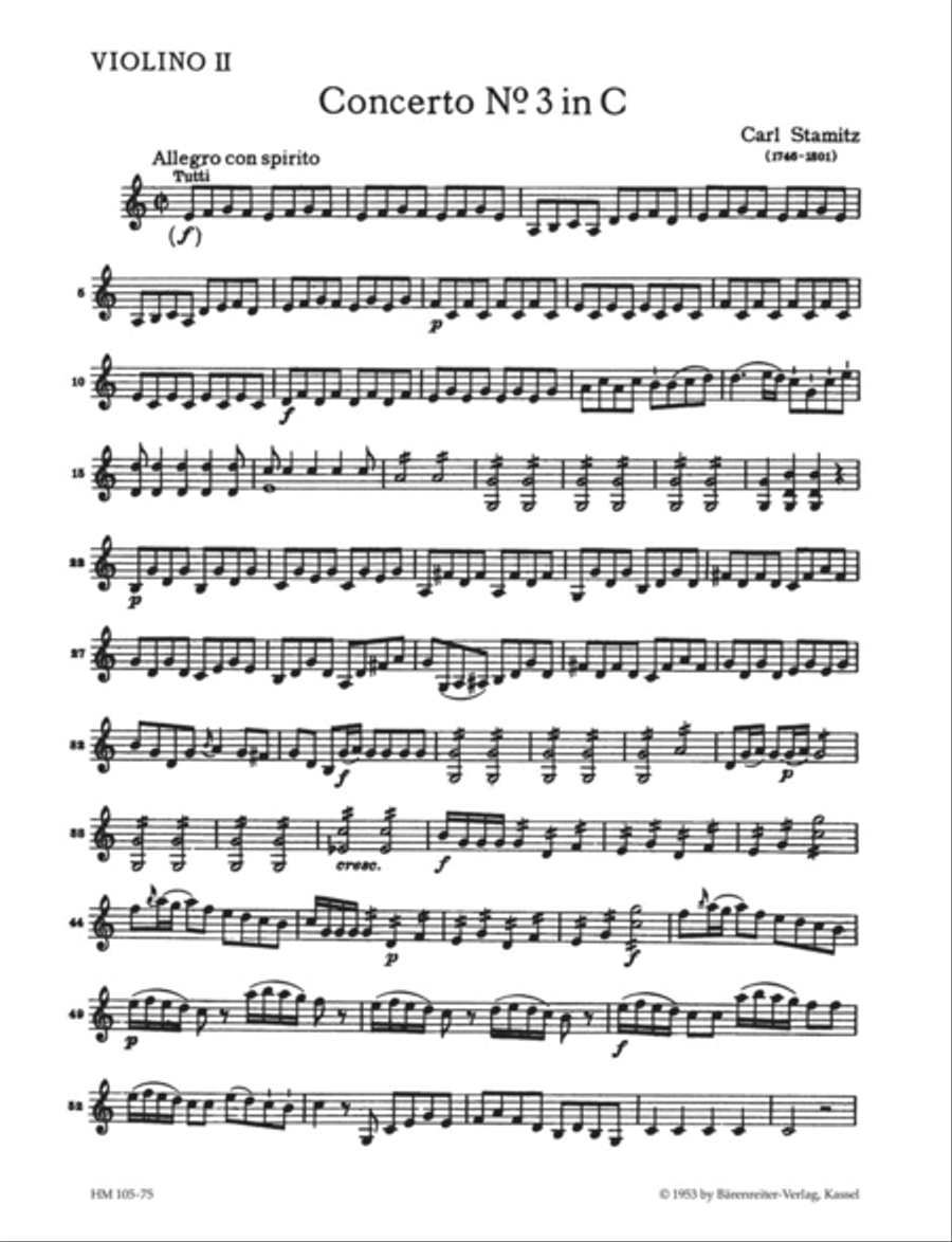 Violoncello-Konzert Nr.3 fur den Konig von Preussen C major Violin scores gallery preview page 1