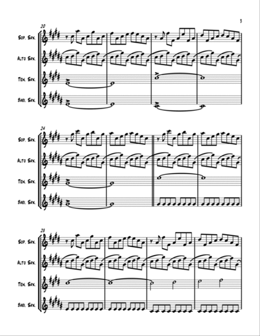 Sirius Saxophone Quartet scores gallery preview page 5