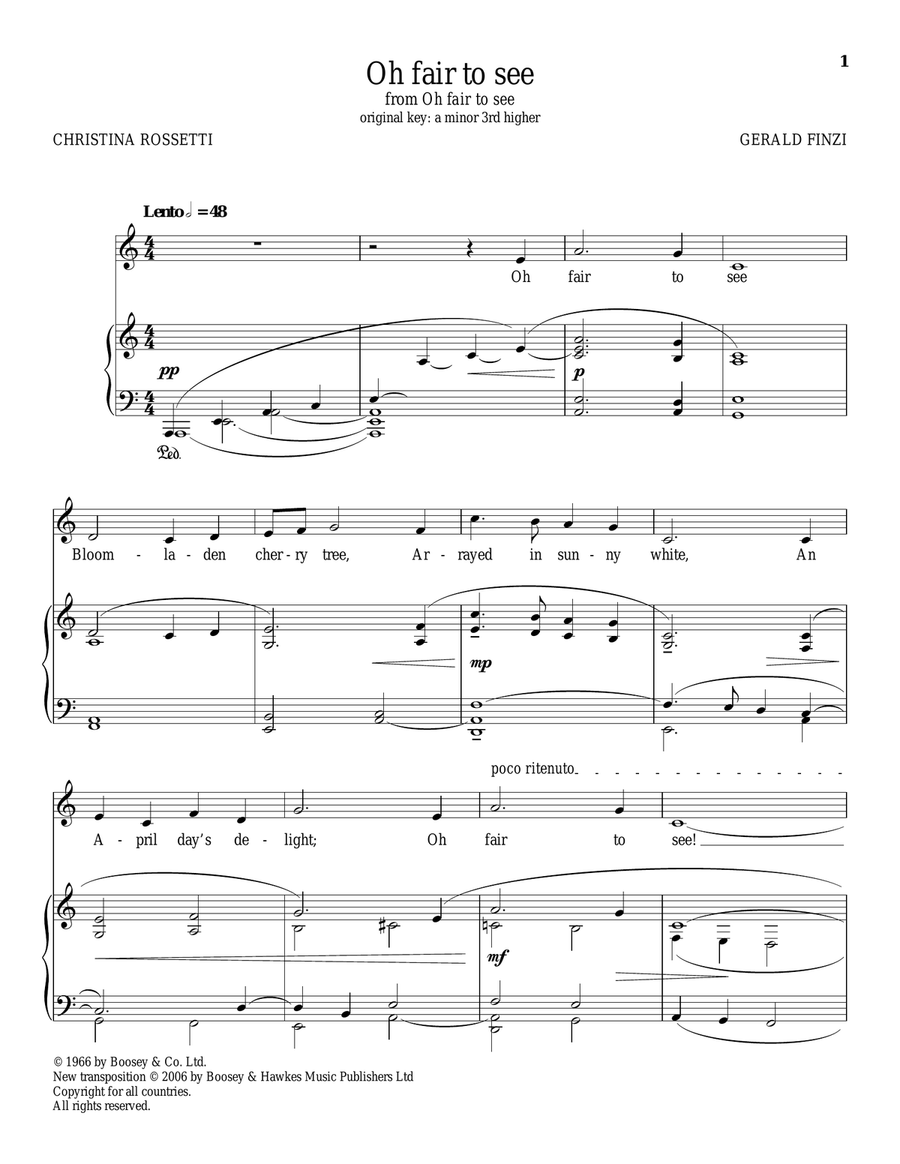 Oh Fair To See Piano, Vocal scores gallery preview page 1
