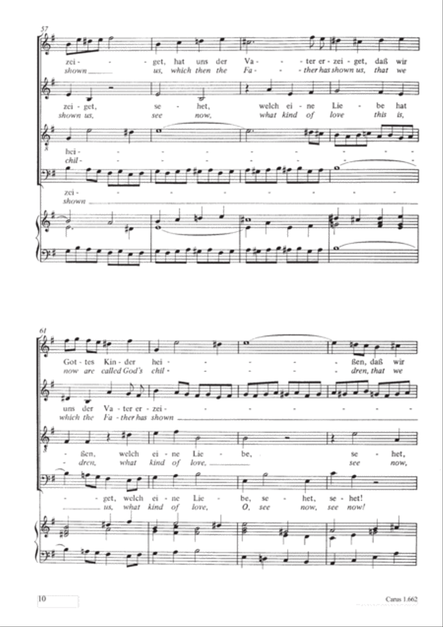 See now, what kind of love (Sehet, welch eine Liebe hat uns der Vater erzeiget) 4-Part scores gallery preview page 11