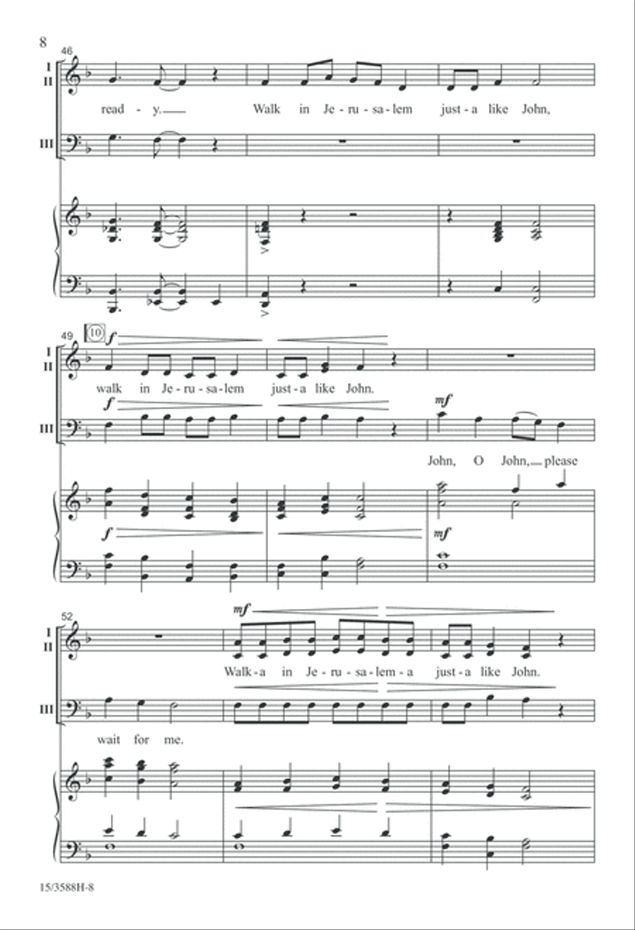 Walk in Jerusalem Just-a Like John 3-Part scores gallery preview page 8