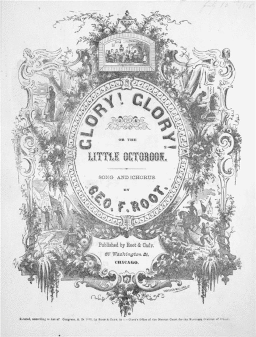 Glory! Glory! or, The Little Octoroon. Song and Chorus Choir scores gallery preview page 1