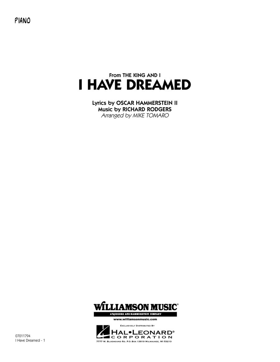 I Have Dreamed - Piano Jazz Ensemble scores gallery preview page 1