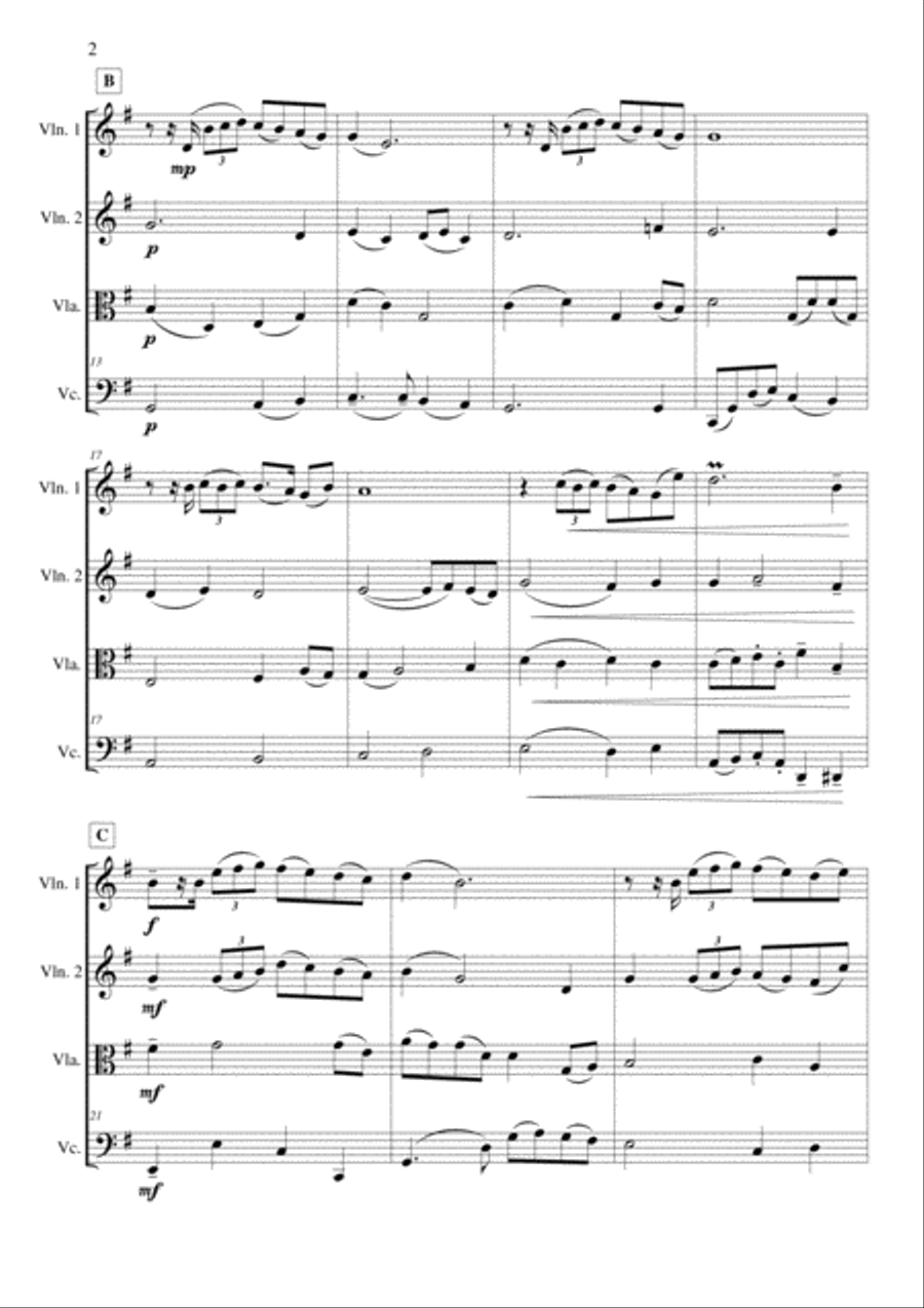 The Wind Beneath My Wings String Quartet scores gallery preview page 3