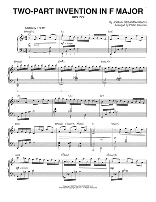 Book cover for Two-Part Invention In F Major, BWV 779 [Jazz version] (arr. Phillip Keveren)