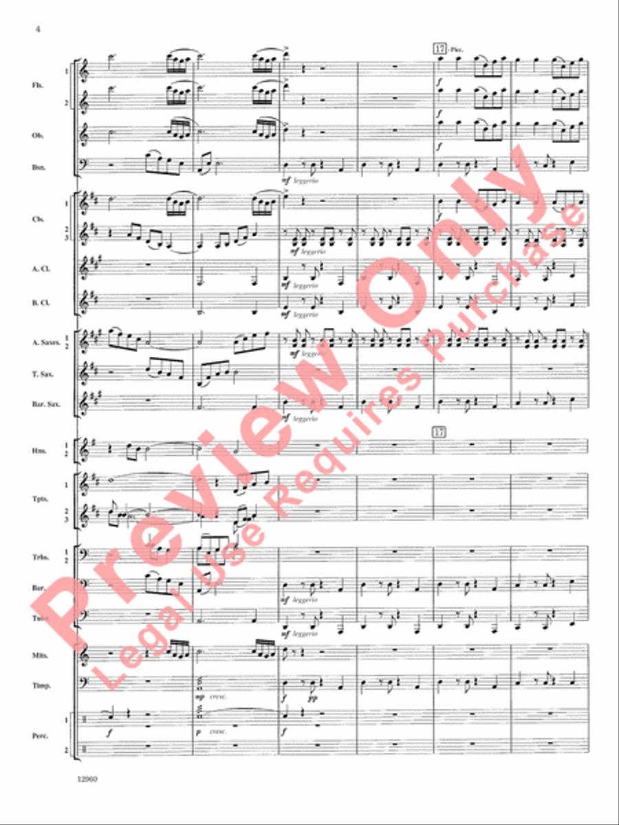 Sailing Songs Concert Band scores gallery preview page 5