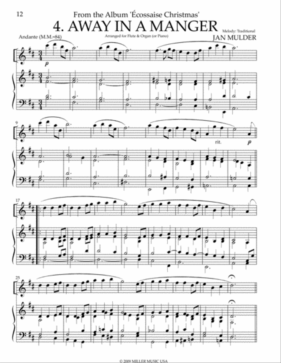 Away In A Manger Flute Solo scores gallery preview page 1