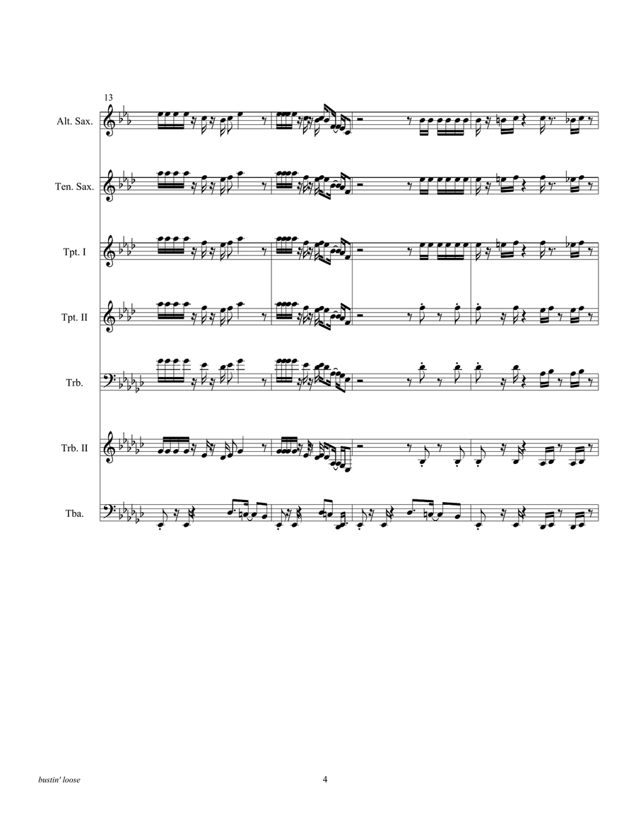 Bustin' Loose Small Ensemble scores gallery preview page 6