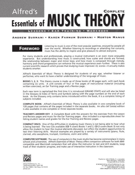 Alfred's Essentials of Music Theory - Complete (Book)