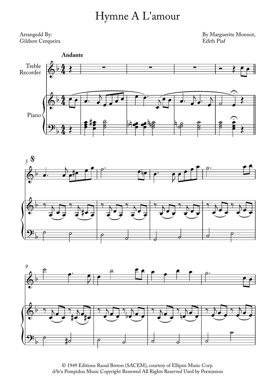 Book cover for Hymne A L'amour