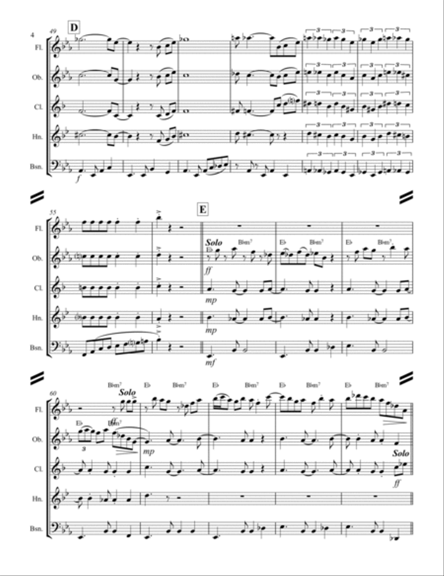Tequila Woodwind Quintet scores gallery preview page 5