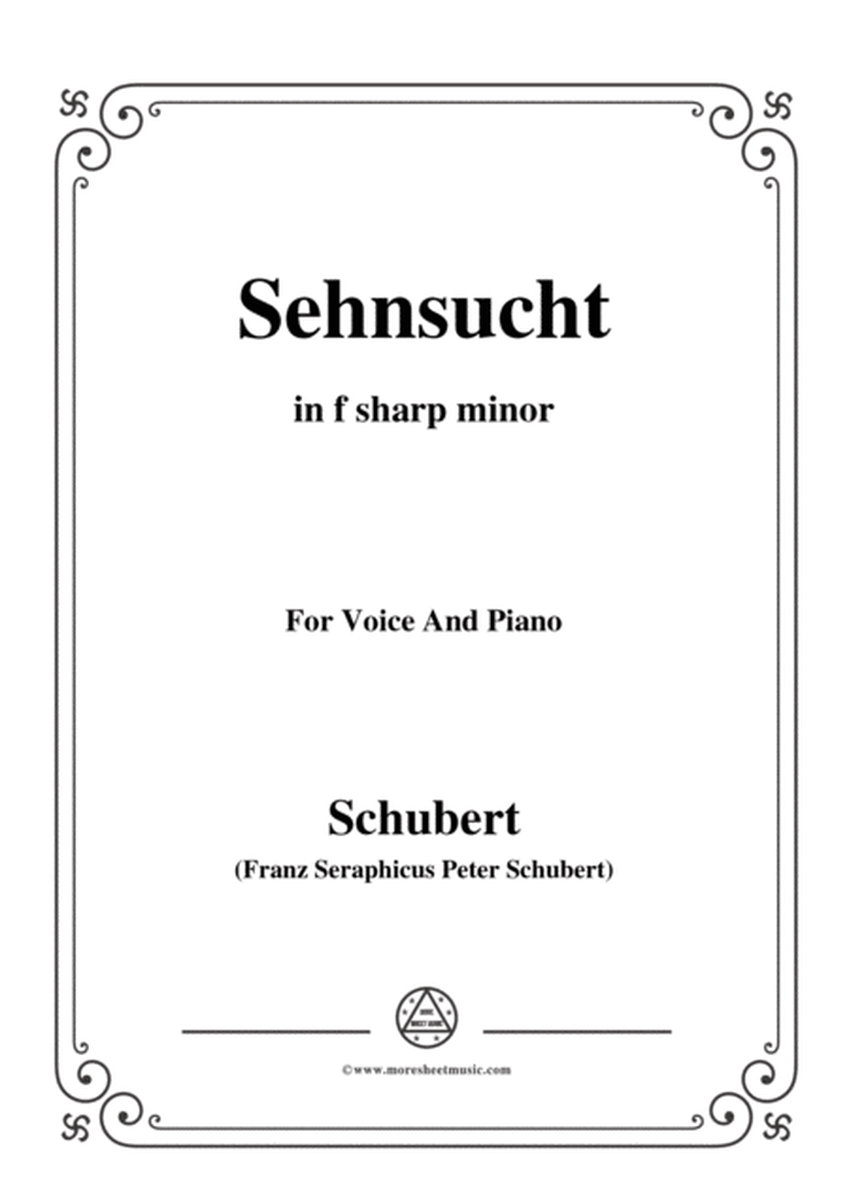 Schubert-Sehnsucht,in f sharp minor,Op.105 No.4,for Voice and Piano image number null