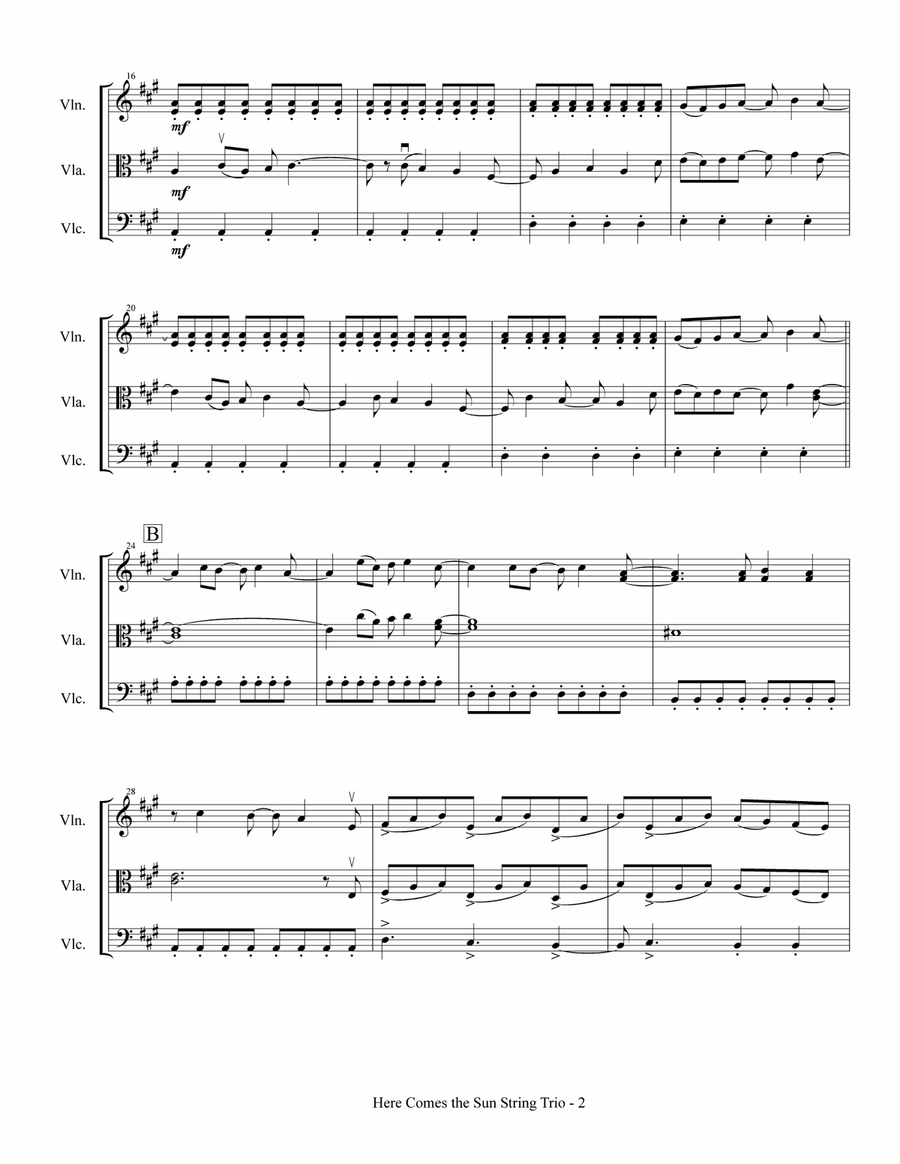 Here Comes The Sun String Trio scores gallery preview page 3
