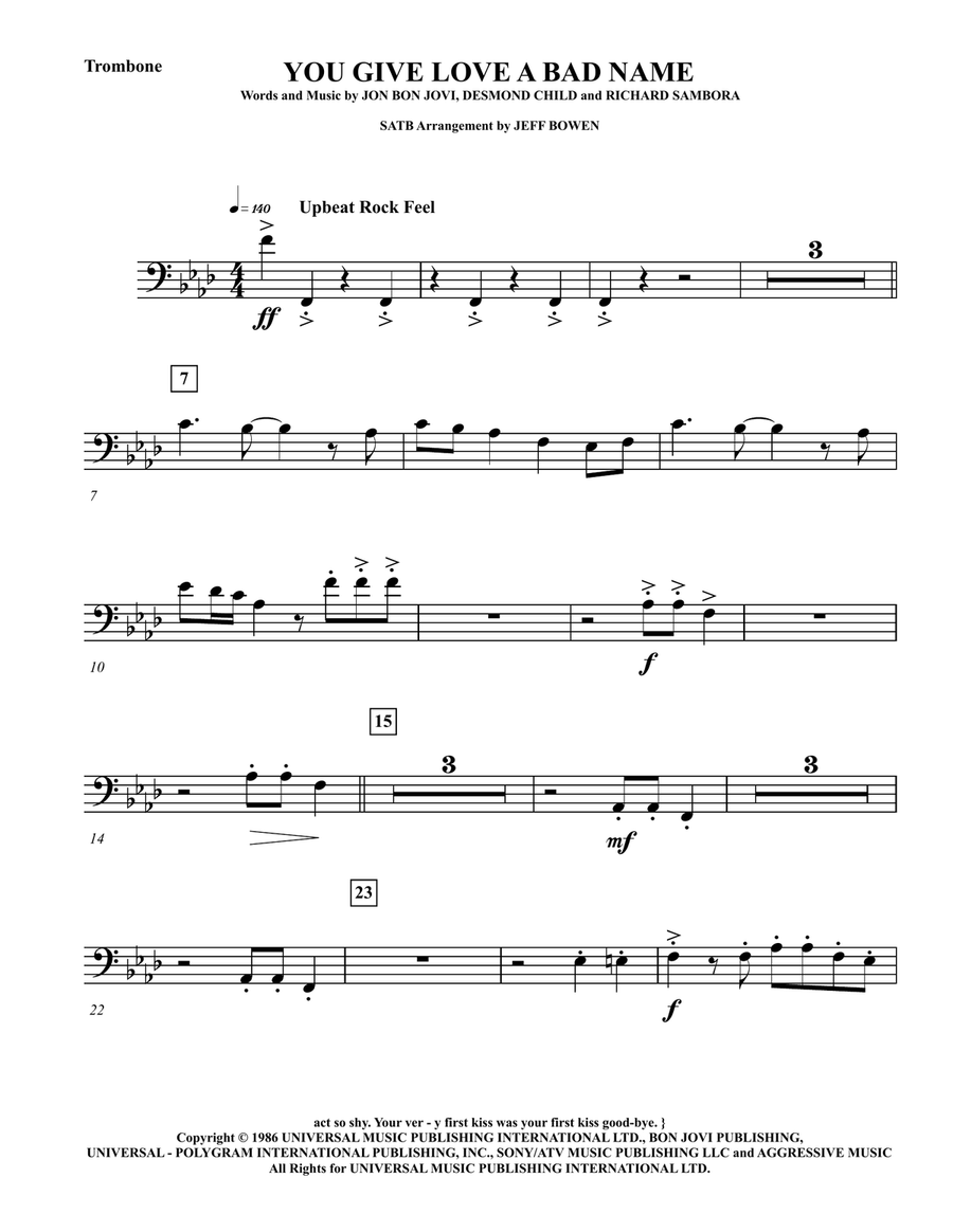 You Give Love A Bad Name Concert Band scores gallery preview page 4