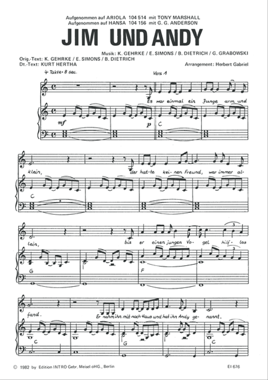 Jim und Andy Piano, Vocal scores gallery preview page 3