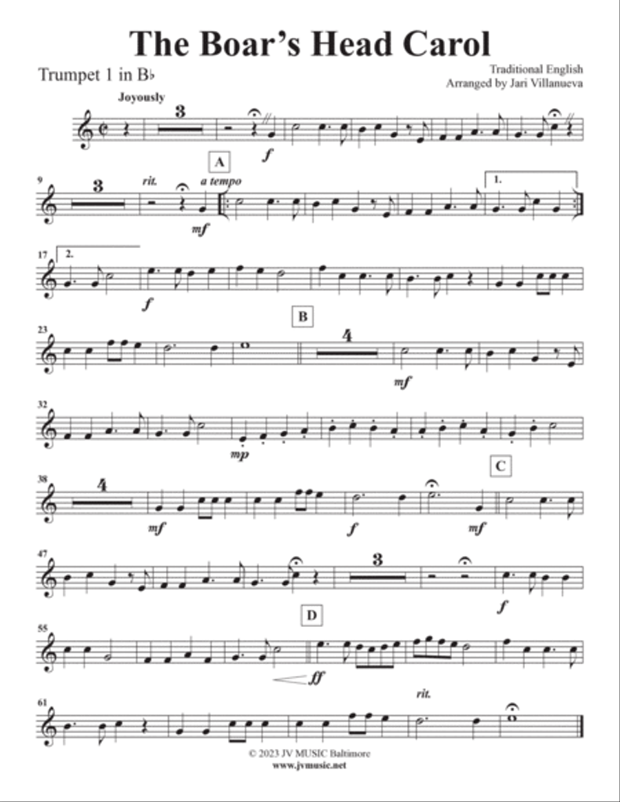 The Boar's Head Carol for Brass Quintet The Boar's Head Carol for Brass Quintet Brass Quintet scores gallery preview page 6