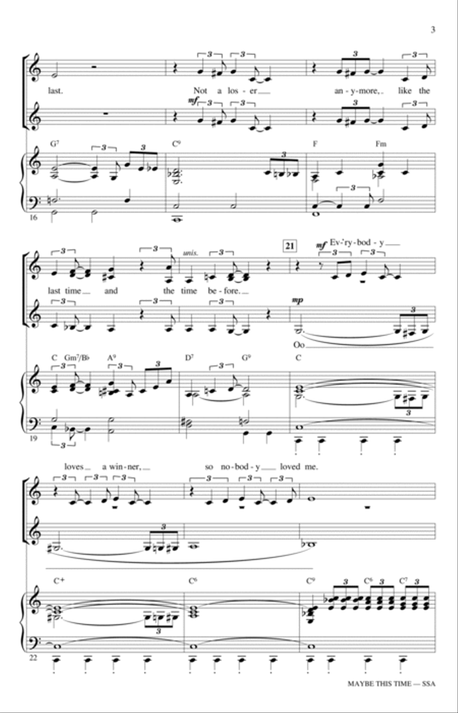 Maybe This Time (arr. Ed Lojeski)