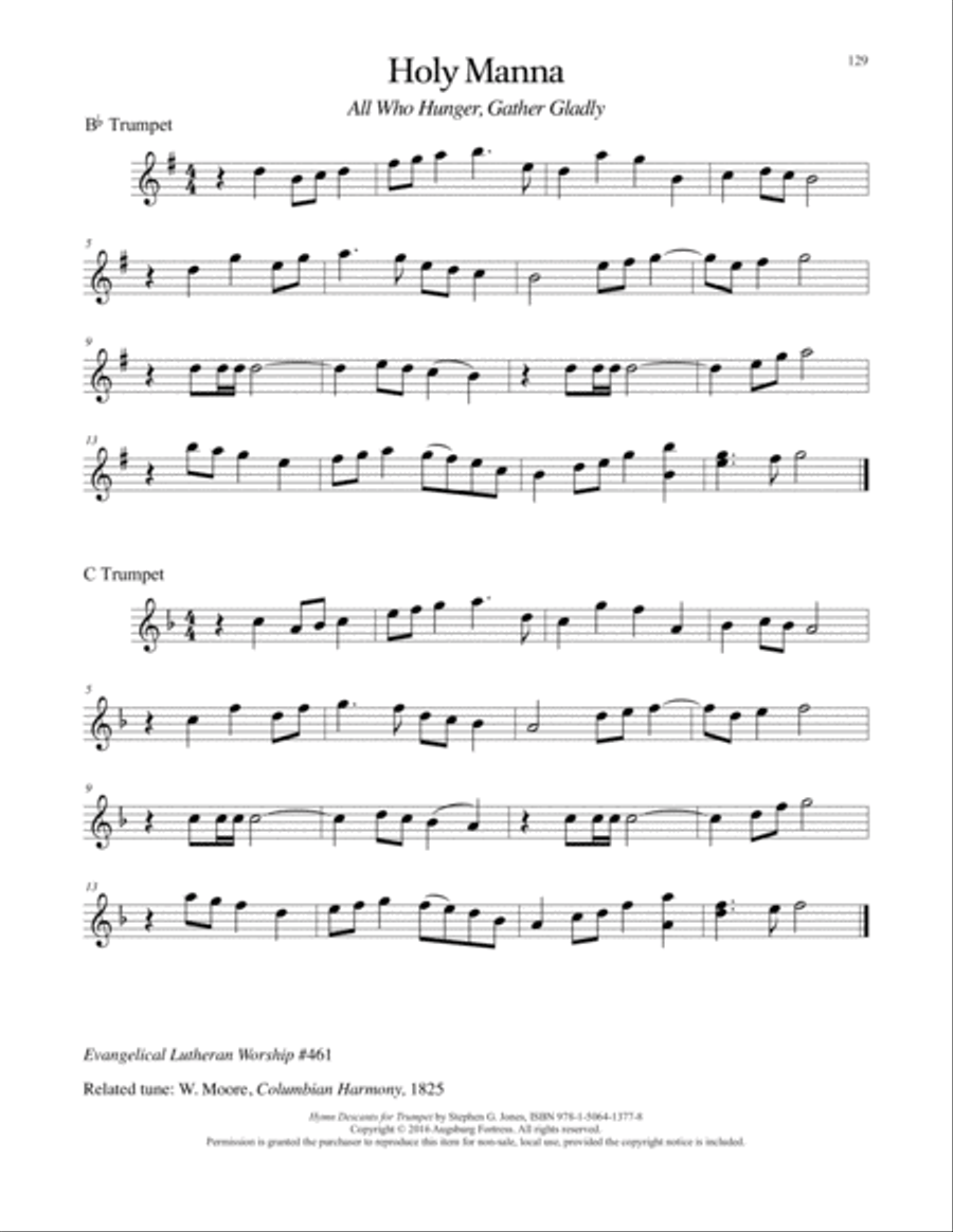 Hymn Descants for Trumpet C Trumpet scores gallery preview page 130