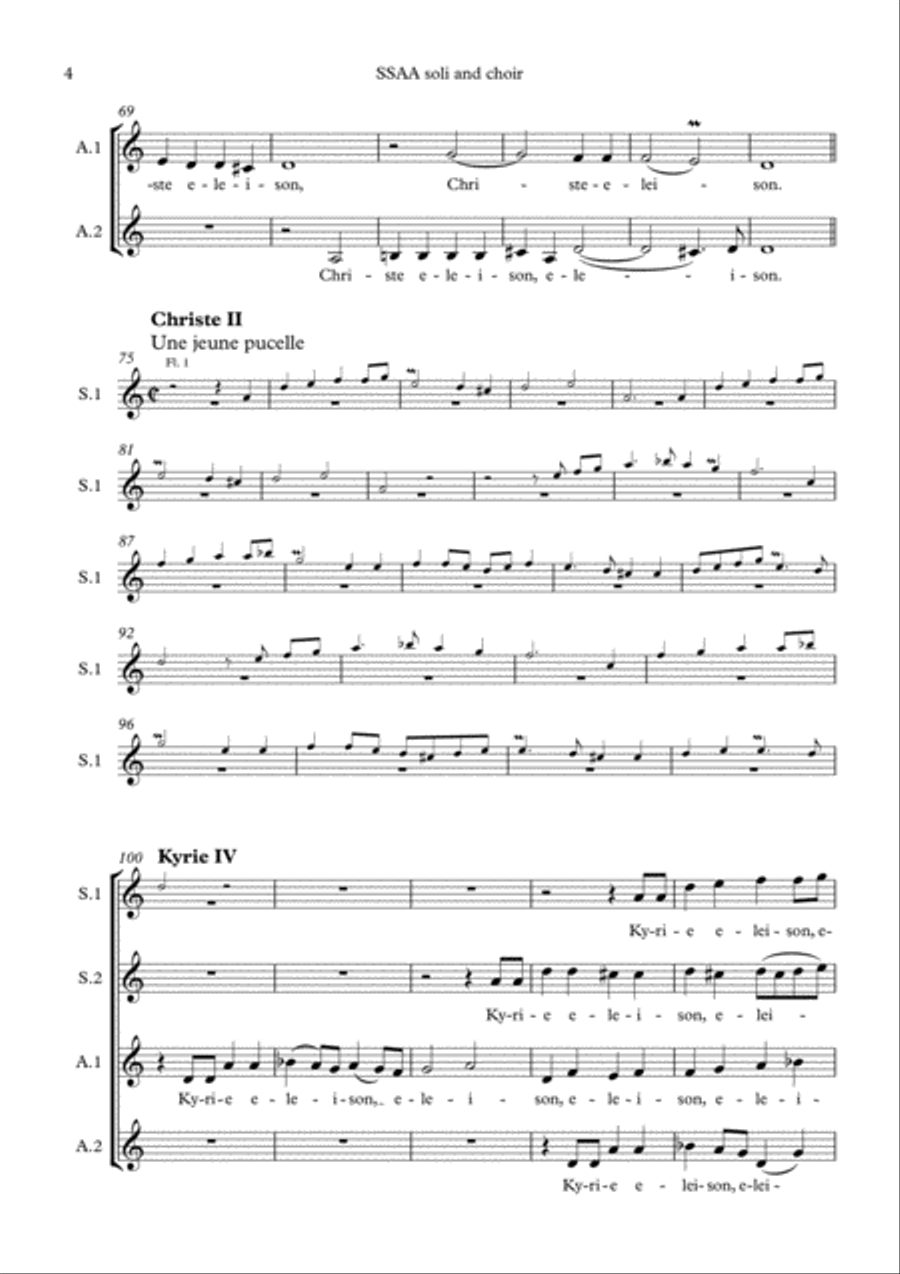 Charpentier: Messe de Menuit pur Noël (SSAA soli, SSAA choir, flutes, strings and continuo) - Choir SSAA scores gallery preview page 6