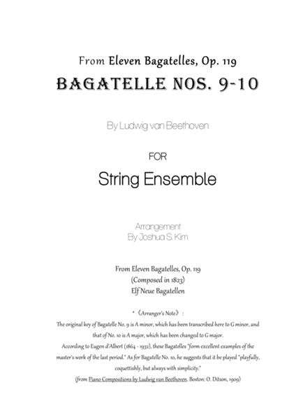 Bagatelles Nos. 9 & 10 (Op. 119) for String Ensemble image number null