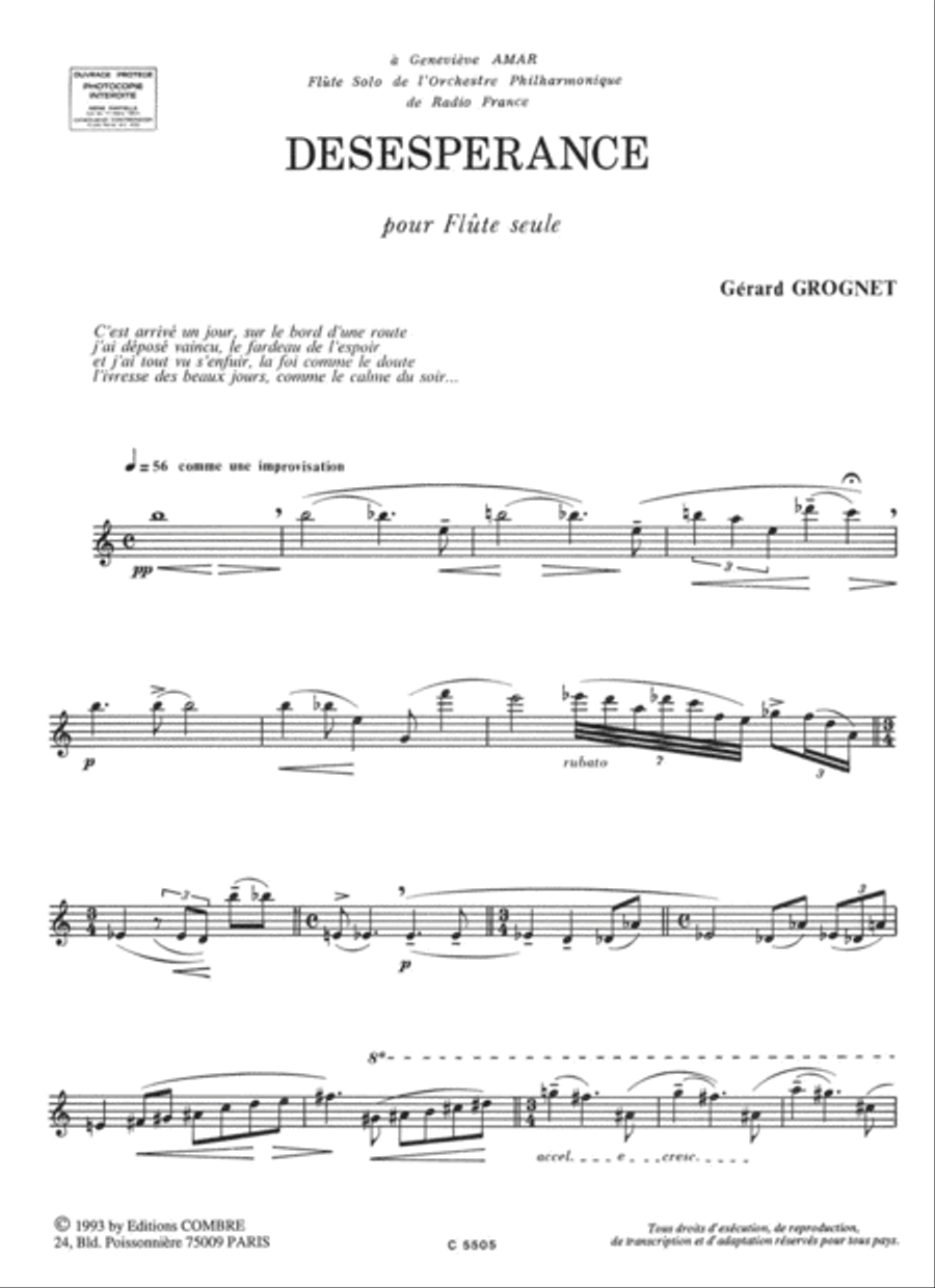 Desesperance Desesperance Flute Solo scores gallery preview page 2