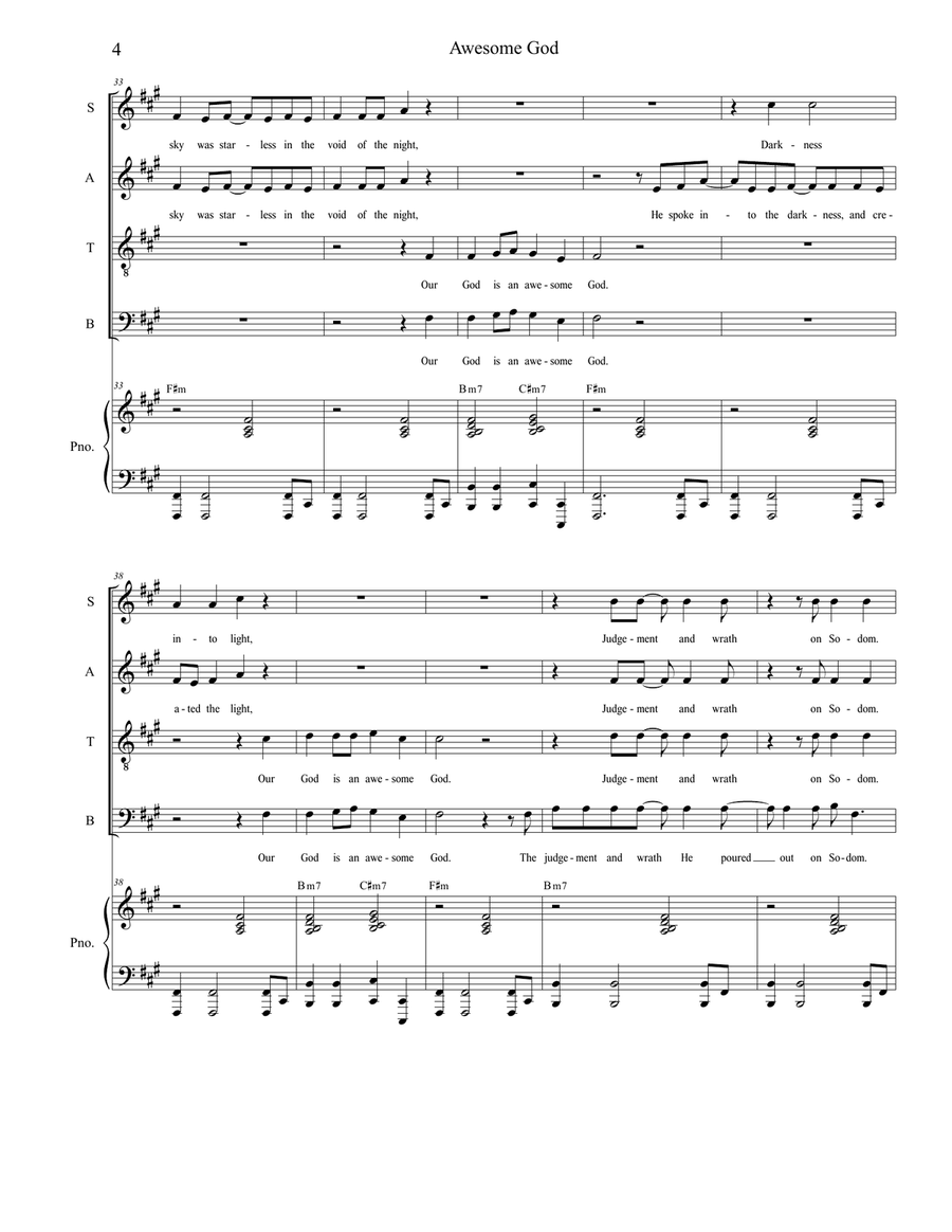 Awesome God 4-Part scores gallery preview page 4