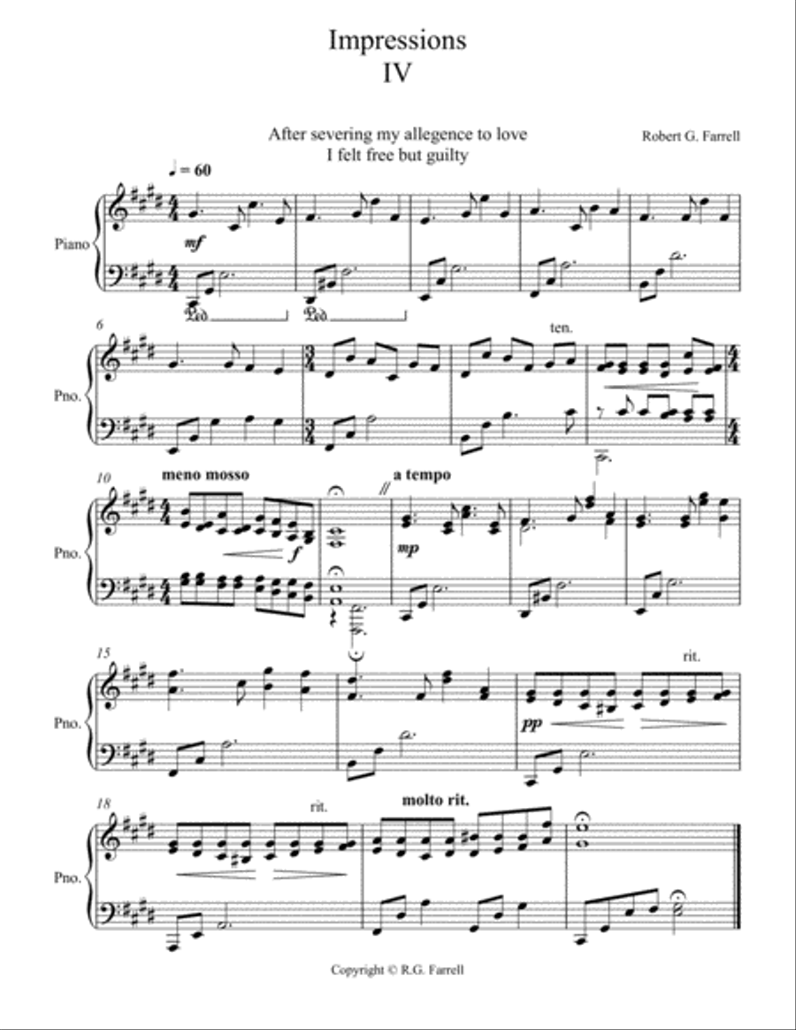 Impressions - #4 Piano Solo scores gallery preview page 1