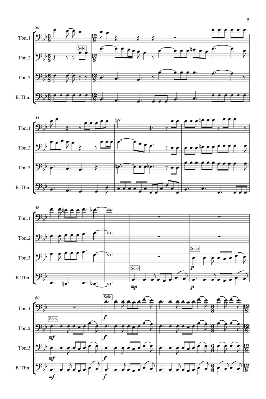 Somebody To Love Brass Quartet scores gallery preview page 5
