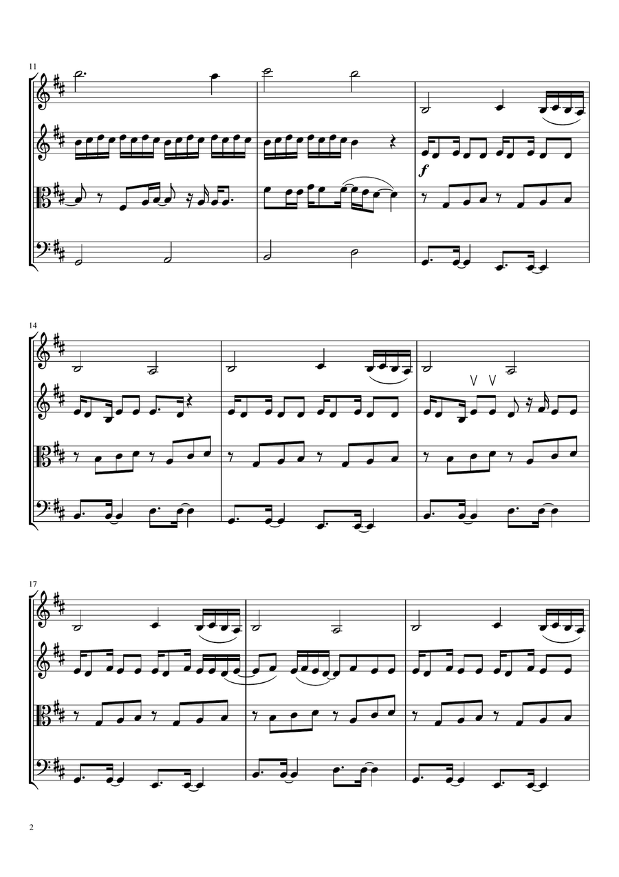Young And Beautiful Young And Beautiful String Quartet scores gallery preview page 3