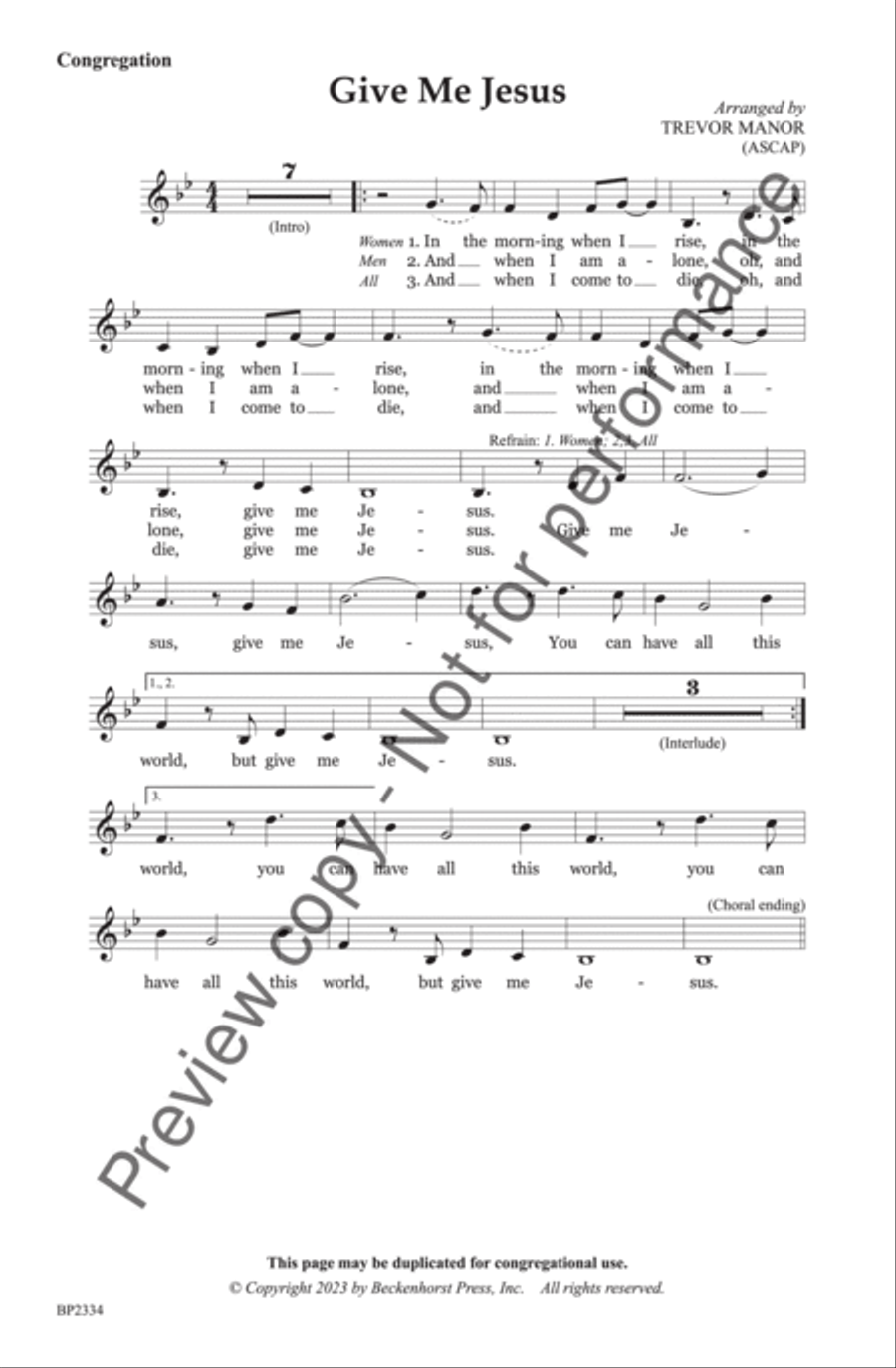 Give Me Jesus - Manor 4-Part scores gallery preview page 12