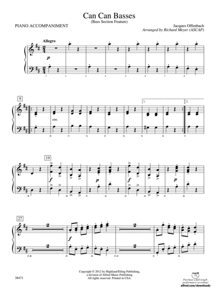 Can Can Basses: Piano Accompaniment