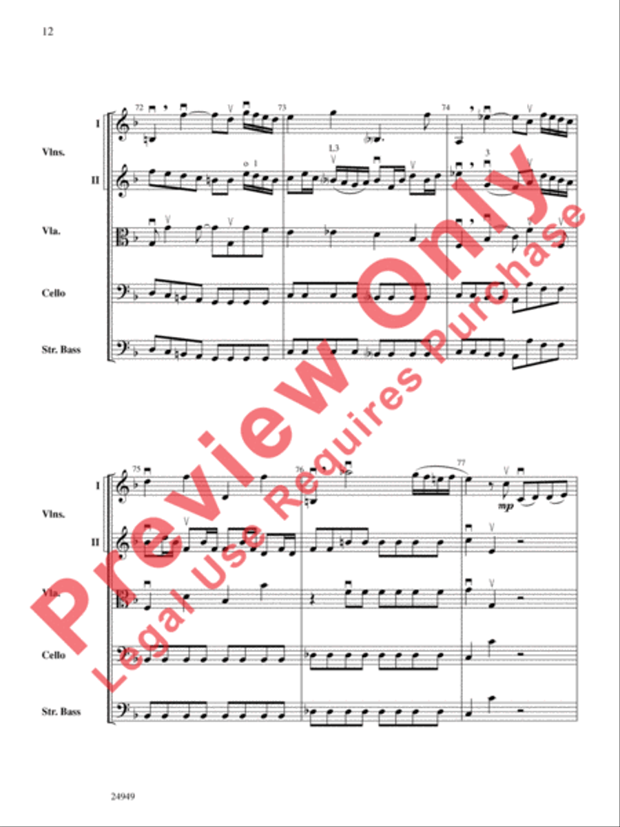 Divertimento No. 3 (1st Movement) String Orchestra scores gallery preview page 13