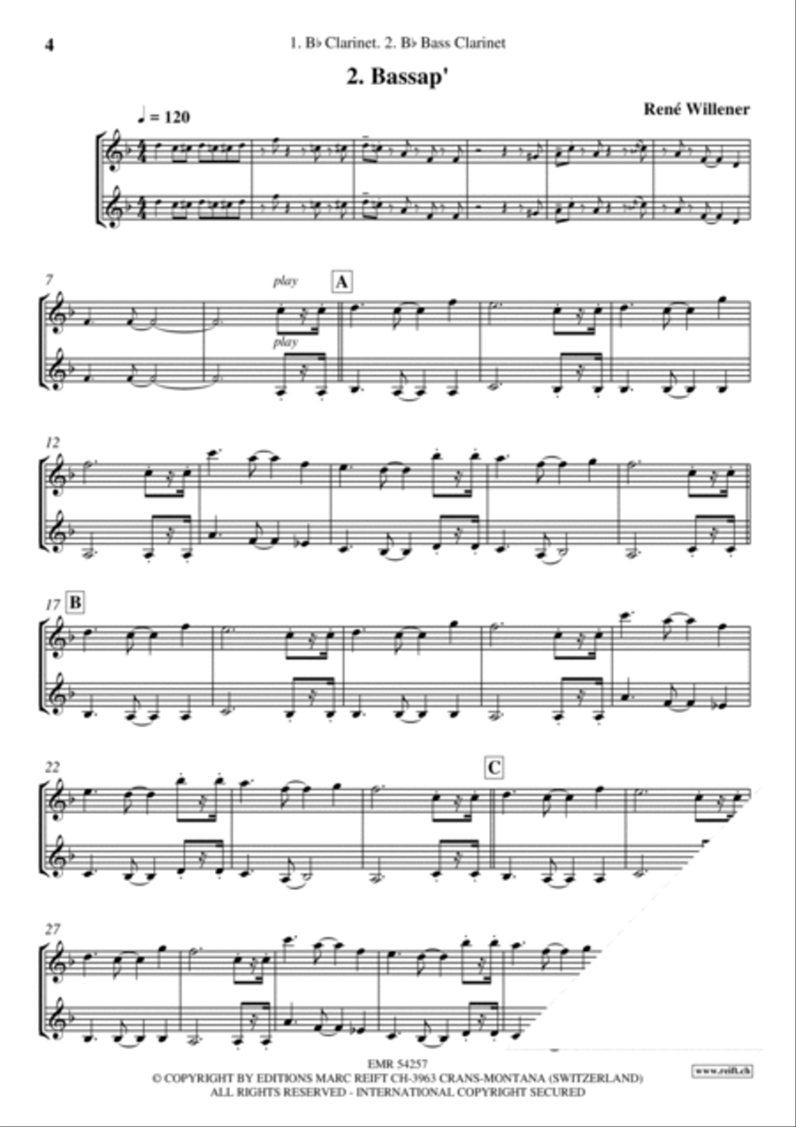 Happy Birthday Bass Clarinet scores gallery preview page 4