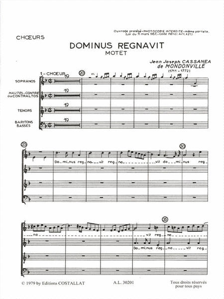 Dominus Regnavit For Choir