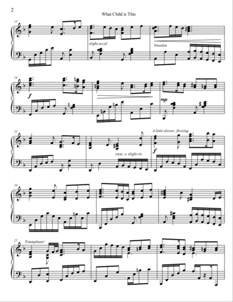 What Child is This Piano Solo scores gallery preview page 2