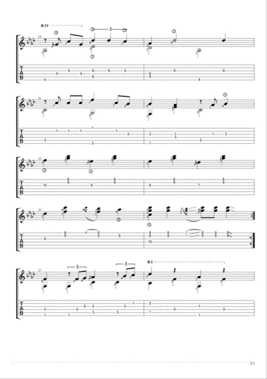 Michelle Guitar Tablature scores gallery preview page 3